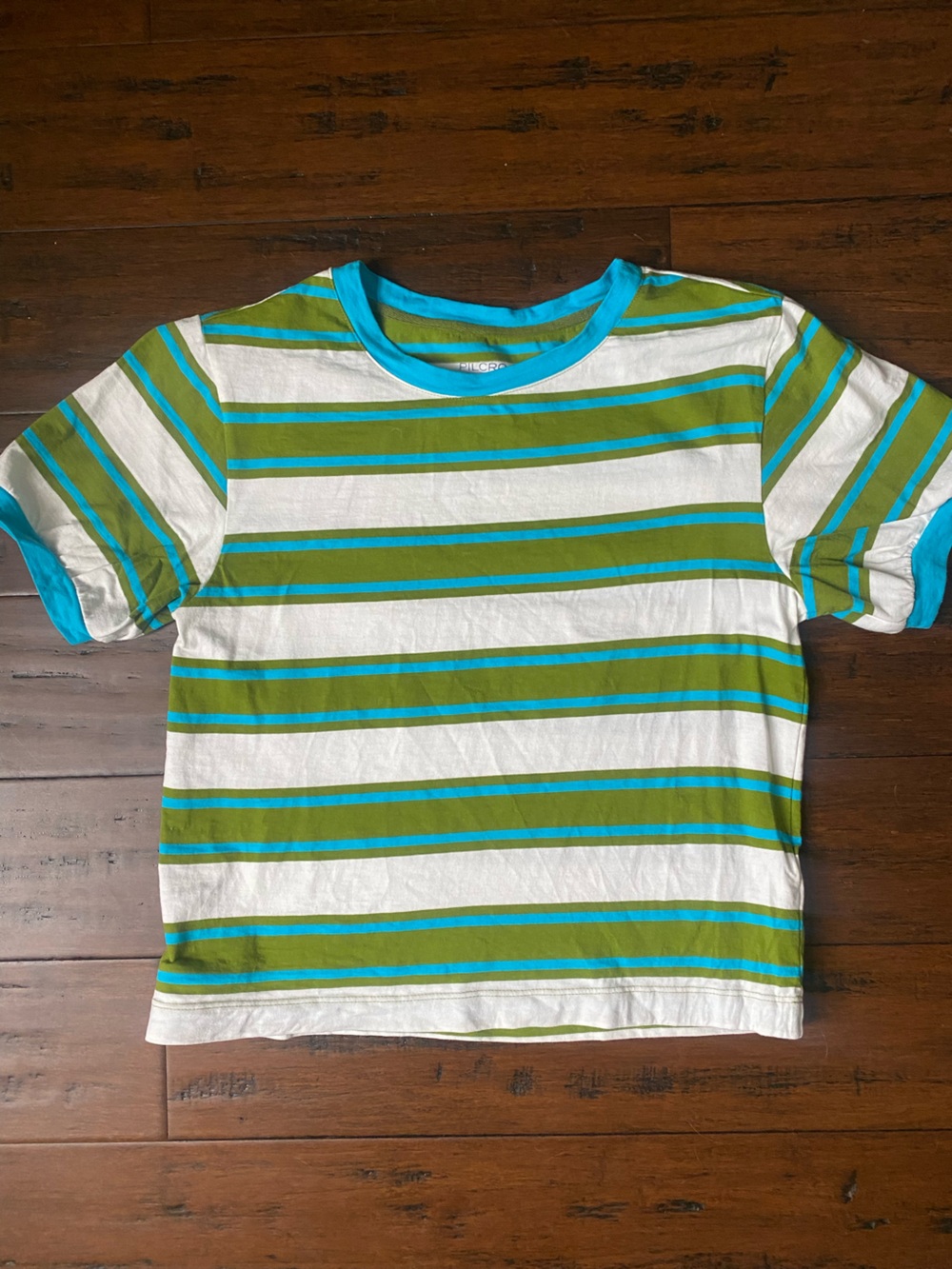 Vintage Striped Short-Sleeve Tee - Green & Blue